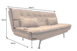 Sofa bed JAZZ 195cm 3-seater microfibre brown