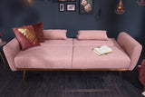 Sofa bed BELLEZZA 210cm textured fabric dusky pink