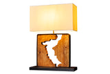 Table lamp DESIGNED BY NATURE 60cm raintree wood natural black w/ white shade handmade