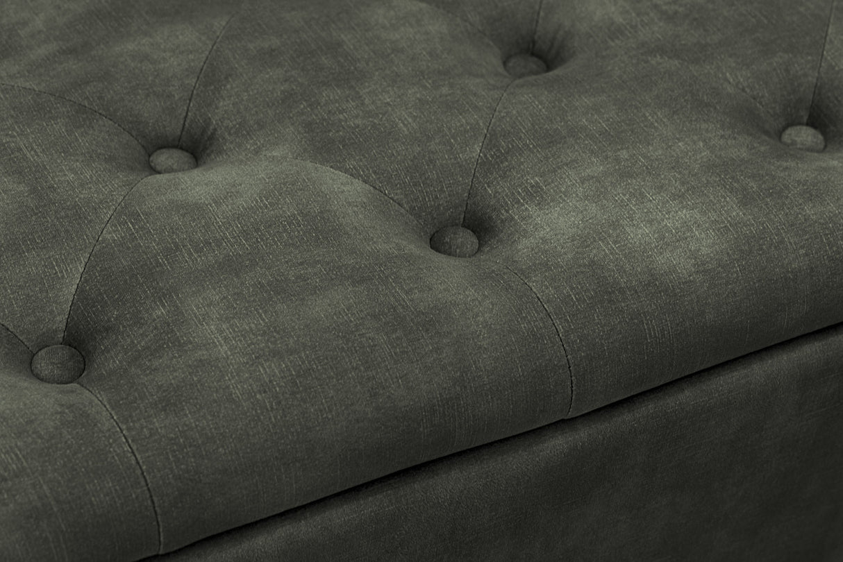 Bench chest EN VOGUE 120cm w/ storage space velvet dark green