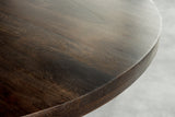 Esstisch IRON CRAFT Ø 120 cm rund, Mangoholz, taupebraun mit schwarzen Beinen