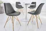 Chair SCANDINAVIA MASTERPIECE velvet dark grey with golden legs