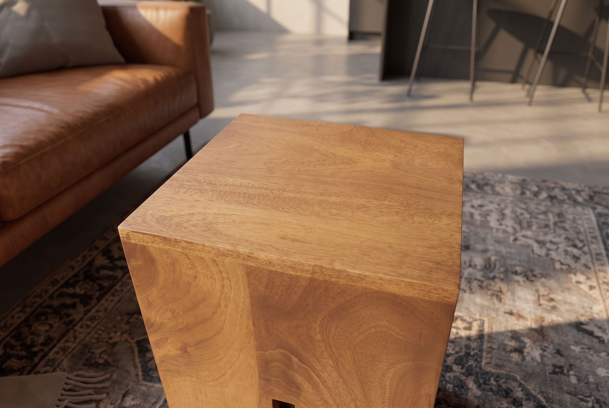 Side table CASTLE 45cm mango wood brown honey finish