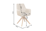 Swivel chair ALMARA 360° auto-return w/ armrests pocket spring core leather beige sand