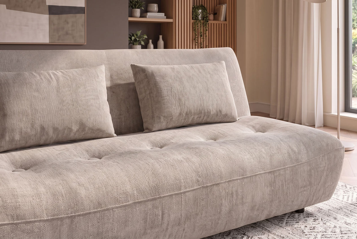 Schlafsofa ELYPSE 200cm 3-Sitzer Chenille Greige