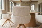 Swivel chair UNIQUE 180° auto-return w/ armrests chenille fabric beige natural