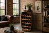 Wine shelf BODEGA 80cm for 23 bottles fir wood coffee