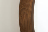 Wall mirrow PORTRAIT 70cm round walnut wood veneered