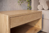 Bedside table PURE 50cm hanging mango wood natural cream finish
