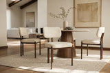 Stuhl BELLANO Chenille cremig beige nussbaumfarben