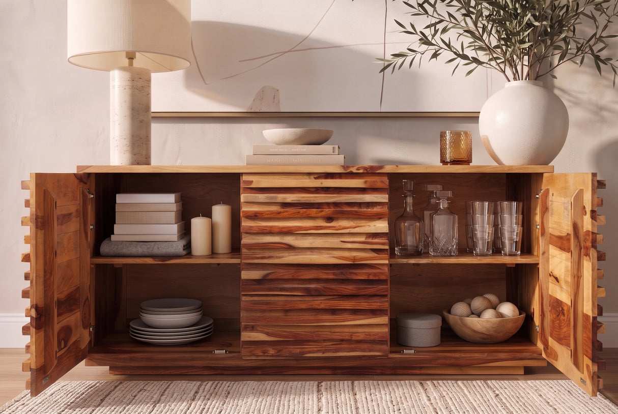 Sideboard RELIEF 160cm sheesham wood