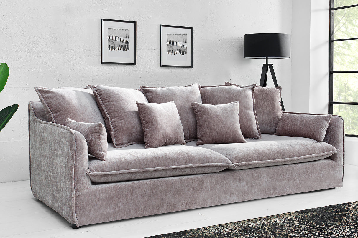 Sofa HEAVEN 200cm Samt taupe abnehmbarer Bezug