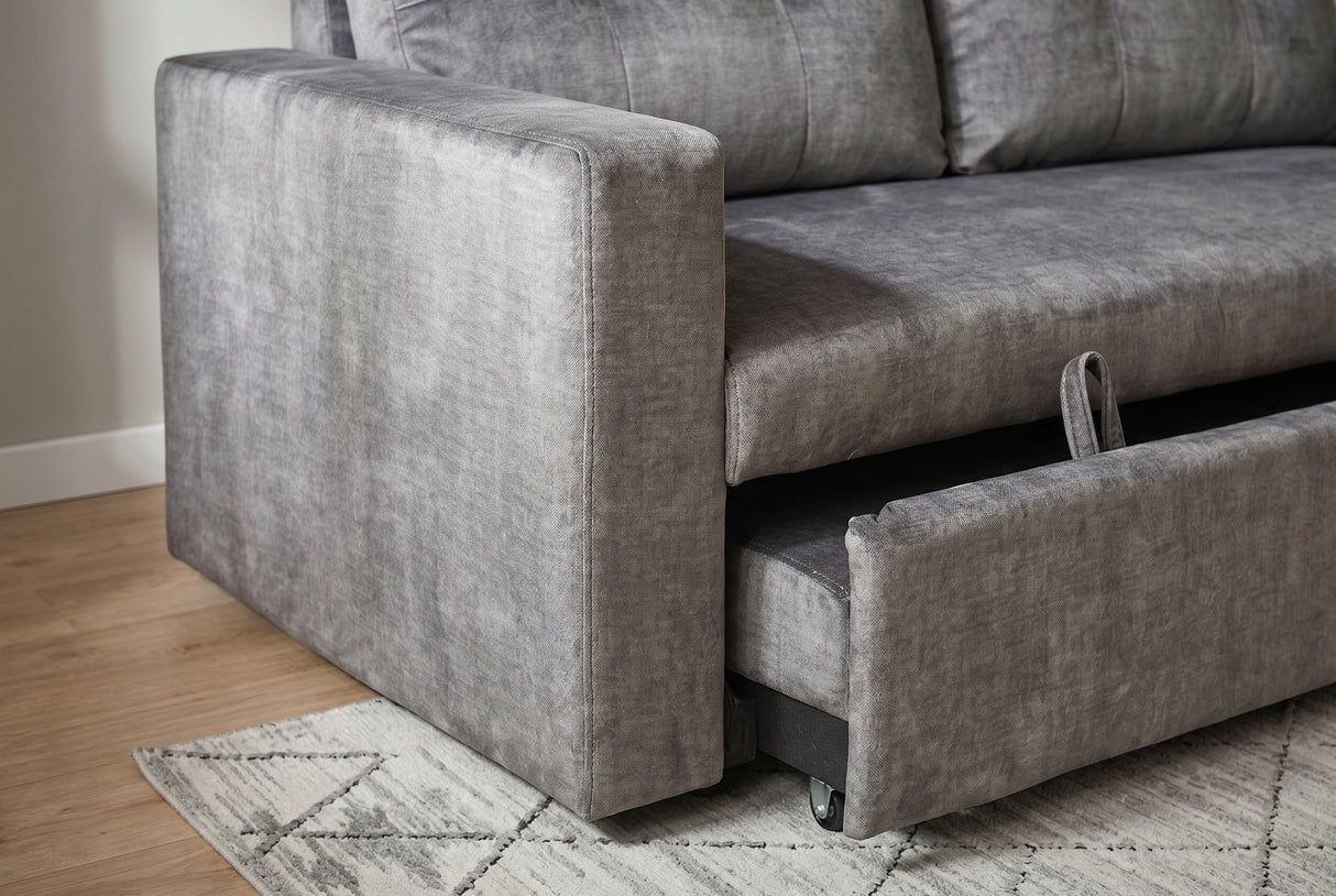 Schlafsofa SMART 140cm 2-Sitzer Samt grau