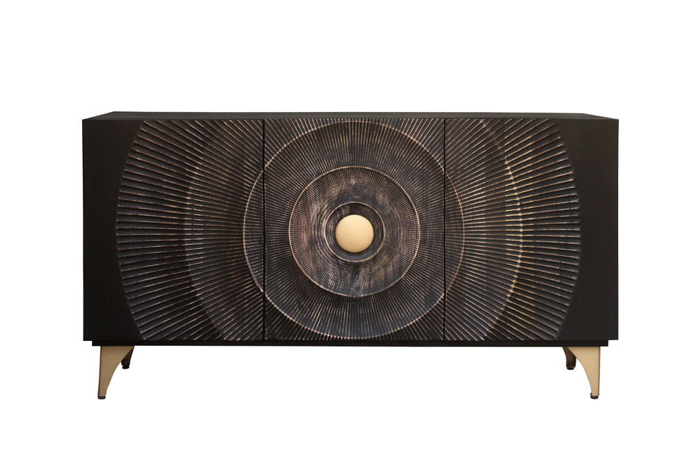 Sideboard GOLDEN SUNSET 140cm 3D mango wood black
