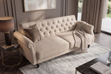 Schlafsofa MAISON BELLE AFFAIRE 220cm Samt Vogue Champagner Beige