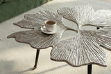 Couchtisch GINKGO LEAVES 75cm silber schwarz