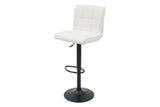 Bar stool MODENA 92-116cm 360° rotatable synthetic leather white w/ black metal frame