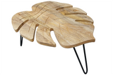 Couchtisch LEAF 75 cm mit Hairpin-Beinen Mangoholz natur