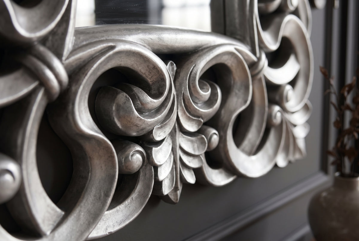 Wall mirror VENICE BAROCK 75cm antique silver