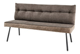 Bench BIG GEORGE 160cm flat woven fabric spring core velvet taupe brown