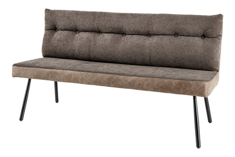 Bench BIG GEORGE 160cm flat woven fabric spring core velvet taupe brown