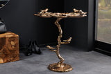 Side table BIRDS 60cm leaf design antique brass outdoor