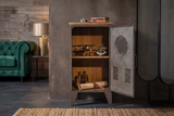 Cabinet NAUTILUS 80cm pine wood metal vintage brown