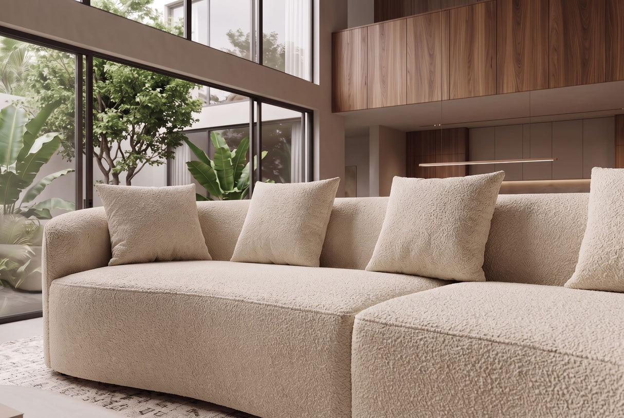 Sofa ATELIER L 330cm 3-Sitzer XXL Bouclé Beige