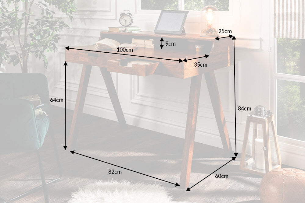 Davenport office desk MONSOON 100cm acacia wood