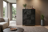 Barschrank SCORPION 140cm 3D Mango schwarz