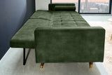 Sofa bed COUTURE 200cm micro velour green