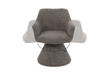 Swivel chair AMBIENTO 180° auto-return w/ armrests brown
