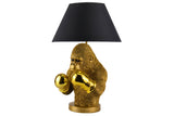 Tischleuchte KING APE 55 cm, goldfarben, schwarzer Schirm