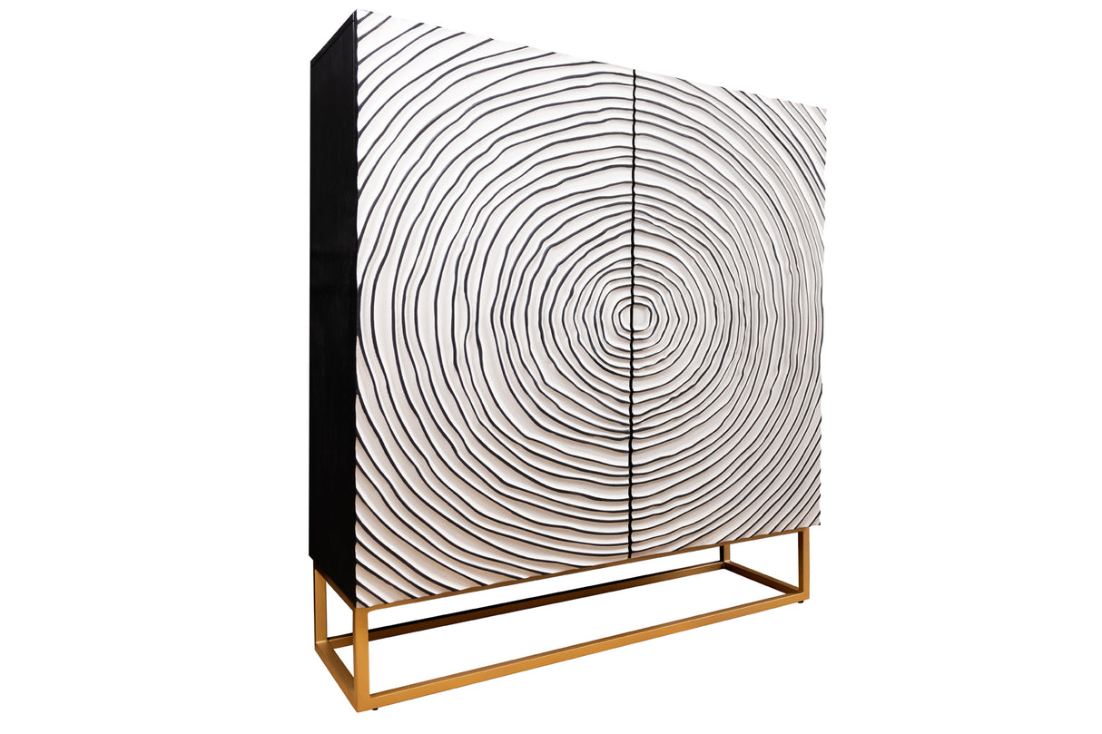 Highboard ZEN CIRCLE 120cm 3D schwarz weiß