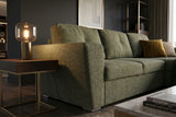 Sofa bed APARTMENT 245cm 3-seater w/ ottoman and storage space textured fabric green