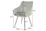 Swivel chair AVIGNON 360° w/ armrests chenille fabric green and black legs