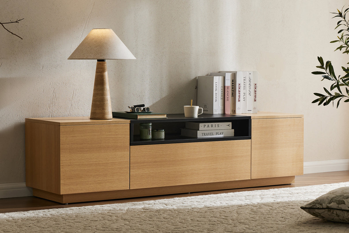 TV-Board LOFT 160cm natural black