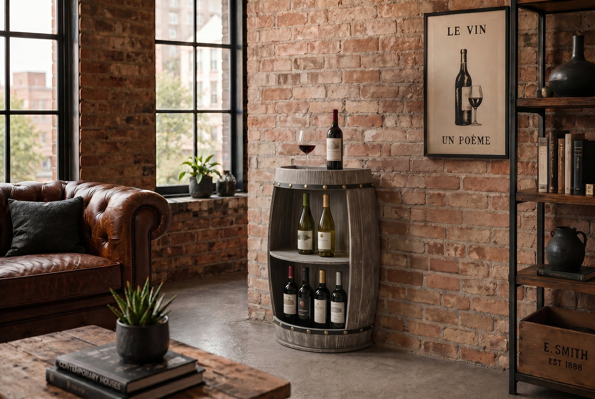 Wine shelf half BODEGA 80cm massive fir wood