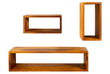 Wandregal HEMINGWAY 43-94 cm, 3er-Set, Sheesham, natur