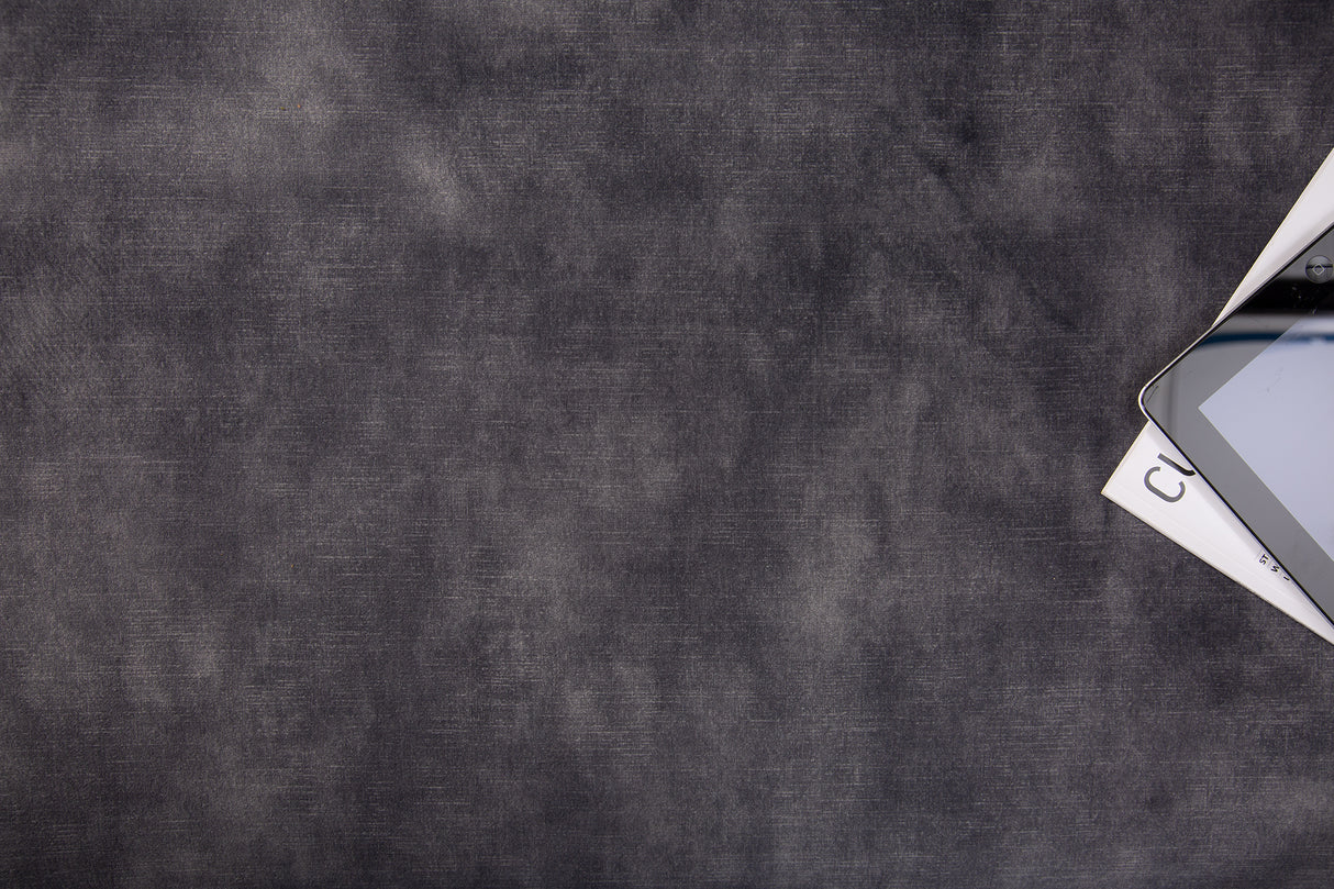 Stool MODERN BAROCK 90cm velvet dark grey in chesterfield style