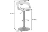 Bar stool MANHATTAN 64-85cm rotatable textured fabric beige and ash wood