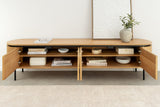 TV-Board ATELIER 200cm natural oak wood look w/ black legs