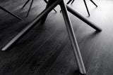 Dining table MIKADO 120-160cm round extendable marble look white ceramic tempered glass