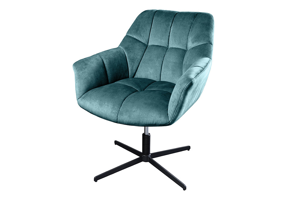Armchair PAPILLON 83-90cm rotatable 360° velvet teal