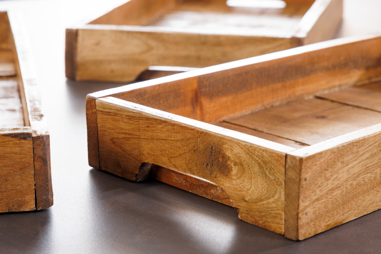 Tray HEMINGWAY set of 3 recycled wood