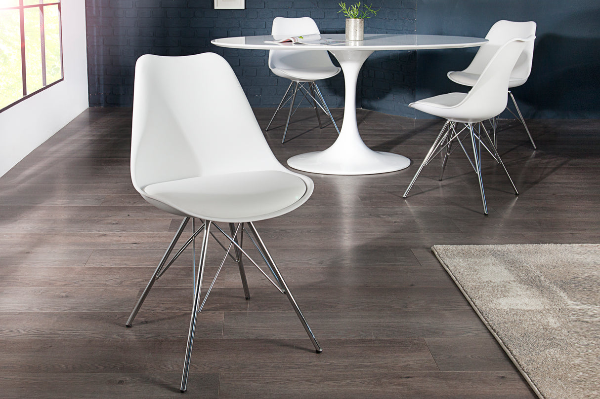 Chair SCANDINAVIA MASTERPIECE retro style white