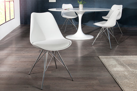 Chair SCANDINAVIA MASTERPIECE retro style white