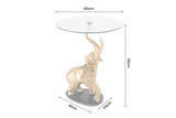 Beistelltisch ELEPHANT 80cm gold mit Marmorsockel