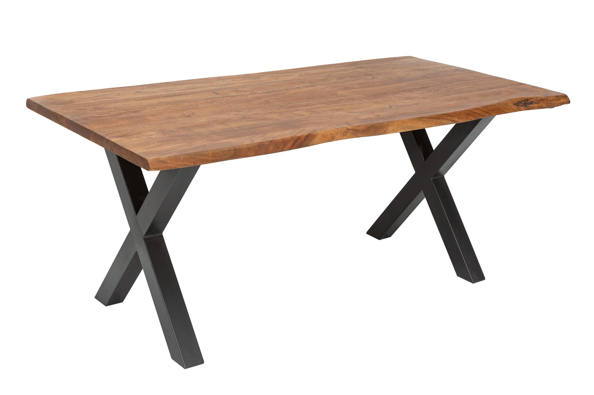 Dining table MAMMUT 160cm X-legs 35mm massive acacia wood