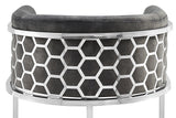 Barhocker ELEGANCE Samt grau mit silbernem Edelstahlgestell